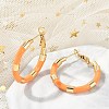 PVD Vacuum Plating 201 Stainless Steel Enamel Hoop Earrings for Women EJEW-B016-33H-2