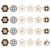 24Pcs 6 Styles Flower Resin Enamel Stethoscope Pendant Decorations HJEW-MA00020-1