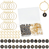 DIY Initial Letter A~Z Alphabet Brass Enamel Wine Glass Charm Rings Making Kits DIY-SC0024-59A-1