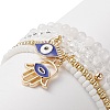 4Pcs 4 Style Natural White Jade & Glass Beaded Stretch Bracelets Set BJEW-JB09227-5