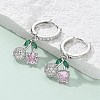 Brass Micro Pave Cubic Zirconia Hoop Earrings EJEW-R016-15P-2