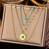 304 Stainless Steel Multi Layered Necklaces LS-NJEW-P302-05G-1