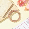 Faceted Rondelle Handmade Inner Flower Gold Sand Lampwork & Iron Beaded Stretch Bracelets for Women BJEW-SW001579-05-4
