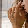 1Pc Brass Micro Pave Clear Cubic Zirconia Open Cuff Rings for Women RJEW-LP0002-37X-1