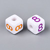 Opaque Acrylic European Large Hole Beads SACR-N020-01A-09-3