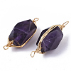 Natural Amethyst Links connectors X-G-T131-04C-3