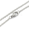 Non-Tarnish Unisex 304 Stainless Steel Cable Chain Necklace with Lobster Claw Clasps STAS-O037-83P-04-1