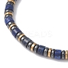 Natural Lapis Lazuli & Synthetic Hematite Disc Bead Braided Bead Bracelets for Women Men BJEW-JB13330-3