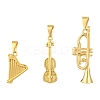 3Pcs 3 Styles 304 Stainless Steel Big Pendants STAS-CJ0002-73-1