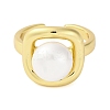 Brass Square Open Cuff Rings RJEW-R100-01G-2