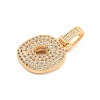Brass Micro Pave Clear Cubic Zirconia Pendants KK-B099-01G-O-2