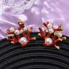 304 Stainless Steel Enamel Coral Shape Stud Earrings EJEW-L304-11G-2