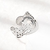 304 Stainless Steel Open Cuff Rings for Women RJEW-K313-15P-2