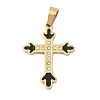 Ion Plating(IP) 304 Stainless Steel Enamel Rhinestone Pendants STAS-Q325-05M-G-1