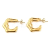 304 Stainless Steel Twist Ring Stud Earrings EJEW-I290-01G-1