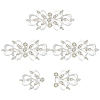 4Pcs Zinc Alloy Rhinestone Snap Lock Clasps FIND-FG0003-45B-1