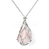Tarnish Resistant 304 Stainless Steel Macrame Pouch Empty Stone Holder for Pendant Necklaces Making X-NJEW-JN04441-02-4