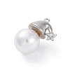 Rack Plating Brass with Cubic Zirconia Pendants and ABS Imitation Pearls Pendants KK-Q010-09P-2