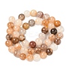 Natural Yellow Hematoid Quartz/Golden Healer Quartz Beads Strands X-G-D334-A02-8mm-3