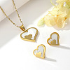 304 Stainless Steel & Acrylic Stud Earrings & Pendant Necklaces Sets FS-WGD84E7-02-1