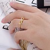 Stylish 304 Stainless Steel Bowknot Open Cuff Ring for Women Daily Wear LS-GB8358-2-3