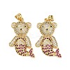 Brass Micro Pave Cubic Zirconia Pendants KK-S526-34G-1