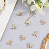 8Pcs Brass Micro Pave Cubic Zirconia Connector Charms KK-BBC0019-38-3