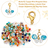 6 Sets Butterfly Copper Wire Wrapped Glass Pendant Decorations HJEW-GA0001-52-4