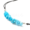 Synthetic Turquoise(Dyed) Chips Braided Bead Bracelet BJEW-JB08019-05-4