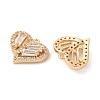 Brass Micro Pave Clear Cubic Zirconia Pendants KK-S389-13G-2