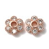 Rack Plating Brass Cubic Zirconia Bead Cap KK-C020-12A-RG-2