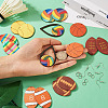 DIY Sports Balls Wood & Brass Dangle Earring Jewelry Making Kits DIY-TA0010-47-6