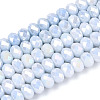Anti-Tarnish Electroplate Rondelle Glass Beads Strands EGLA-T021-6mm-17-08-1