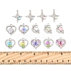 20Pcs 8 Styles Platinum Alloy Glass Pendants FIND-FS0003-78-5