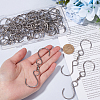 30Pcs Stainless Steel Spinning S Shaped Hooks AJEW-SP0001-43-3