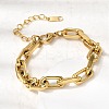304 Stainless Steel Rectangle Ring Link Chain Bracelets for Women LS-BJEW-A152-02G-3