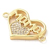 Brass Micro Pave Clear Cubic Zirconia Mama Connector Charms FIND-Z041-12A-2