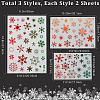 6Pcs 3 Styles Christmas Theme Plastic Hollow Out Drawing Painting Stencils Templates DIY-GF0009-92-2