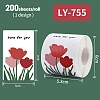 200Pcs Rectangle with Flower Here for You Theme Paper Self-Adhesive Stickers AJEW-S084-02C-1