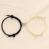 Alloy Heart-shaped Magnetic Braided Rope Bracelets for Couple Girlfriends WG59636-13-1