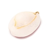 Printed Natural Cowrie Shell Pendants STAS-Z168-03G-05-2