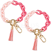 2Pcs Acrylic Cable Chain Bracelet Pendant Decorations AJEW-SC0003-71D-1