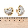 304 Stainless Steel Two Tone Heart Stud Earrings EJEW-M073-09PG-01-3