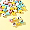50Pcs 10 Colors Wood European Beads WOOD-FS0001-26-9