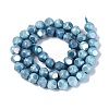 Ombre Effect Dyed Electroplate Opaque Glass Beads Strands EGLA-Q130-01A-07-3