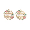 Rack Plating Alloy Enamel Pendants ENAM-N056-369KCG-01-1