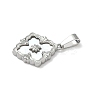 304 Stainless Steel Pave Natural Shell Flower Pendants X-STAS-C103-12P-2