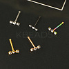 304 Stainless Steel Crystal Rhinestone 3 Flat Round Nose Bone Rings WGC36FF-02-4