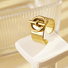 304 Stainless Steel Adjustable Open Cuff Rings for Women OO8919-1-1