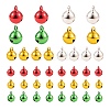 Christmas Theme PVD Vacuum Plating Brass Bell Charms KKB-LS0001-01-2